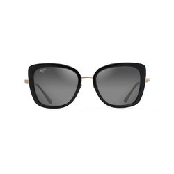 Maui Jim Violet Lake Sunglasses Women's Black with Gold Frame Neutral Gray Lens Polarized