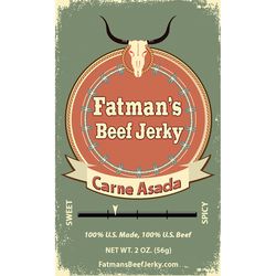Fatmans Beef Jerky Carne Asada Beef Jerky 2 oz Packet