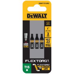 DeWalt FlexTorq Torx T15 X 1 in. L Impact Driver Bit Set Steel 3 pc