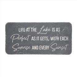 Pavilion Stones with Stories Gray Cement/Stone 7.75 in. H X 16 in. L X 0.75 in. W Lake Life Stepping