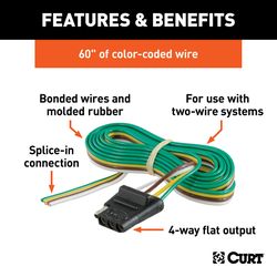 CURT 4 Flat Connector Socket 60 in.