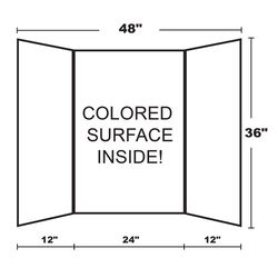 Bazic Products 36 in. W X 48 in. L Assorted Tri-Fold Display Board