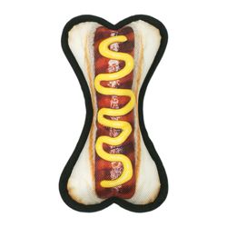 Territory For Dog Multicolored Fabric Hot Dog Bone Dog Toy All Pet Sizes 1