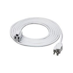 Prime Outdoor 12 ft. L White Extension Cord 16/3 SJTW