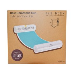 CocoNut Float Rae Dunn Blue/White Vinyl Inflatable Hammock Floating Lounger
