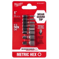 Milwaukee Shockwave Hex Assorted X 1 in. L Impact Insert Bit Set Steel 8 pc