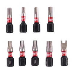 Milwaukee Shockwave Assorted 1 in. L Impact Security Insert Bit Set Steel 9 pc