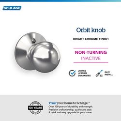 Schlage F Series Orbit Bright Chrome Dummy Knob
