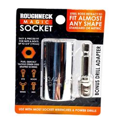 Roughneck Magic Socket 3/4 cu in X 1/4 & 3/8 & 1/2 in. drive Metric/SAE 8, 6 and 12 Point Universal