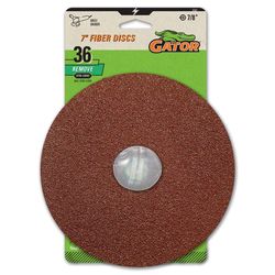 Gator 7 in. Aluminum Oxide Center Mount Fiber Disc 36 Grit Extra Coarse 3 pk