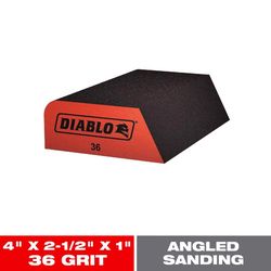 Diablo 4 in. L X 2.5 in. W X 1 in. 36 Grit Ultra Coarse Dual Edge Sanding Sponge