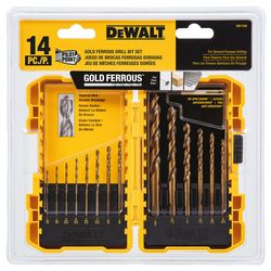 DeWalt Assorted High Speed Steel Pilot Point Drill Bit Set Straight Shank 14 pc