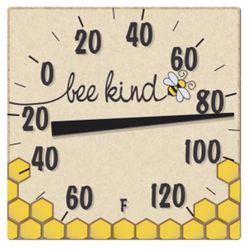 Taylor Bee Kind Design Thermometer Ceramic Multicolored 8 in.