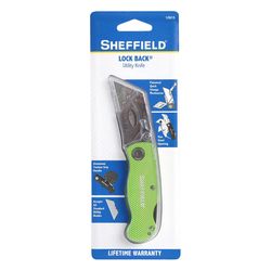 Sheffield 6 in. Folding Lock Back Utility Knife Green 1 pc