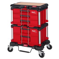 PACKOUT Garage Stack Rolling Dolly, 2 Drawer Tool Box, 3 Drawer Tool Box, and w Work Top