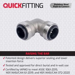 QuickFitting Push to Connect 1/2 in. PF Steel 90 Degree Elbow