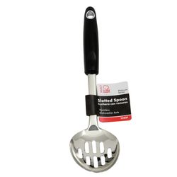 Chef Craft Black/Silver Stainless Steel Slotted Spoon