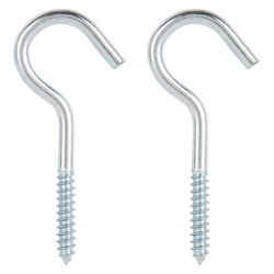 Ace Small Zinc-Plated Silver Steel 4.0625 in. L Ceiling Hook 100 lb 2 pk