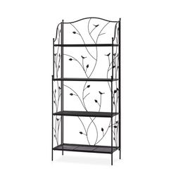 Glitzhome 52 in. H Black Metal Plant Stand