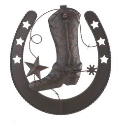Accent Plus .10 in. H X 15.75 in. L Stars & Spurs Iron Wall Decoration