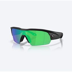 Costa Pilothouse Pro Sunglasses Men's Matte Black Frame Green Mirror Lens Polarized