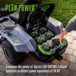EGO Power+ 42Turn Mower,(6) 6.0Ah Batteries,16String Trimmer, 880CFM Leaf Blower,26 Hedge Trimmer