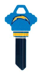 HILLMAN NFL Los Angeles Chargers House/Office Key Blank 68 Single For Schlage Locks Multicolored