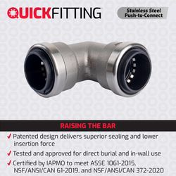 QuickFitting Push to Connect 3/4 in. PF Steel 90 Degree Elbow