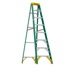 Werner 8 ft. H Fiberglass Step Ladder Type II 225 lb. cap.