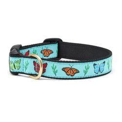 Up Country Blue Butterfly Effect Nylon Dog Collar X-Small