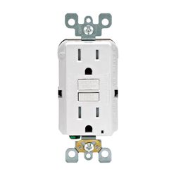 Leviton SmartlockPro 15 amps 125 V Duplex White GFCI Outlet 5-15R 1 pk