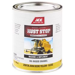 Ace Rust Stop Indoor and Outdoor Gloss John Deere Yellow Oil-Based Enamel Rust Prevention Paint 1 qt