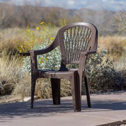 Adams Big Easy Earth Brown Polypropylene Frame High-Back Chair