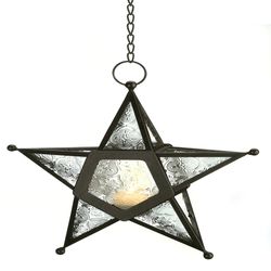 Gallery of Light 9.50 in. H X 10.25 in. L Clear Glass/Iron Hanging Star Lantern