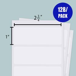 Bazic Products 2-3/4 in. H X 1 in. W Rectangle White Multipurpose Label 128 pk