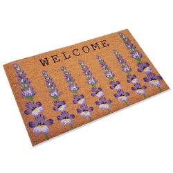 First Concept 18 in. W X 30 in. L Natural Floral Coir Door Mat