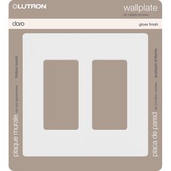 Lutron Claro White 2 gang Plastic Decorator Wall Plate 1 pk