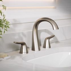 Sterling Endusk Vibrant Brushed Nickel Transitional Widespread Bathroom Sink Faucet 8 in.