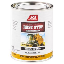 Ace Rust Stop Indoor and Outdoor Gloss Equipment Yellow Oil-Based Enamel Rust Prevention Paint 1 qt