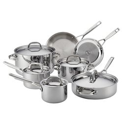 Anolon Tri-Ply Clad Stainless Steel Cookware Set Silver