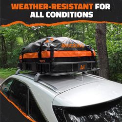 Mockins 64x39x5 Adjustable Rooftop Basket w/ Rooftop Bag Roof Cargo Bag 1 pk
