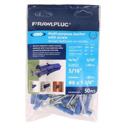 RAWLPLUG 5/16 in. D X 1.75 in. L Polypropylene Phillips Head Drywall Anchor 50 pc
