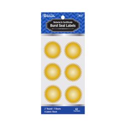 Bazic Products 2 in. H X 2 in. W Round Gold Gold Foil Notary/Certificate Seal Label 42 pk