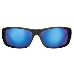 Flying Fisherman Triton Sunglasses Unisex Matte Black Frame Smoke Blue Mirror Lens Polarized