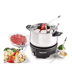 Chrome Starfrit Black/Silver 3 L Stainless Steel Fondue Set