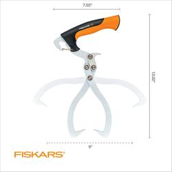 Fiskars 13 in. Steel Log Tongs Fiberglass Handle