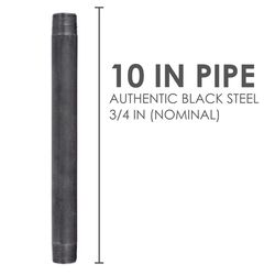 STZ Industries 3/4 in. MIP each X 3/4 in. D MIP Black Steel 10 in. L Nipple