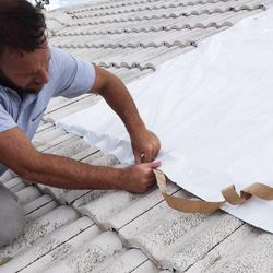 Smart-Tarp Self-Adhering 120 in. W X 120 in. L Poly Tarp White