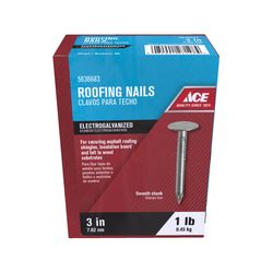 Ace 3 in. Roofing Galvanized Steel Nail Flat Head 1 lb
