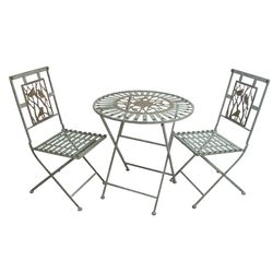 Alpine 3 pc White Metal Contemporary Bistro Set